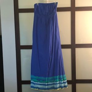 Old Navy blue strapless maxi dress